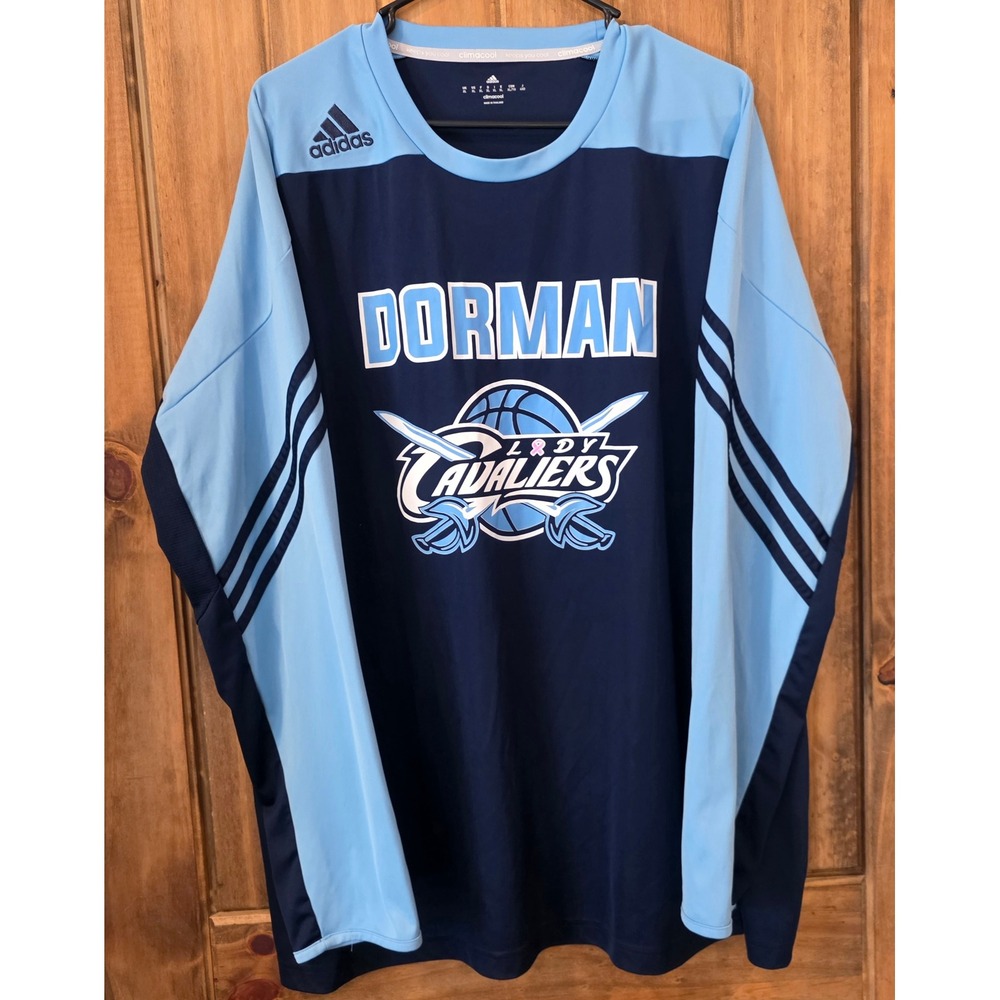 Adidas Dorman Lady Cavaliers Womens XL Blue Excellent Long Sleev Climacool Shirt